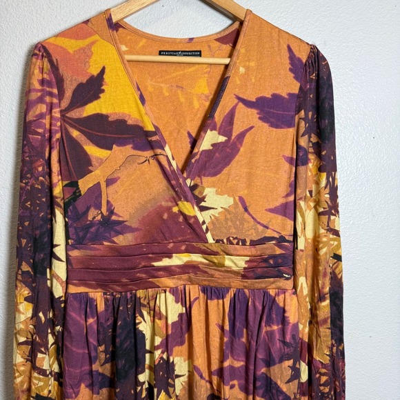 Peruvian Connection Falling Leaves Dress Knee Length Long Sleeve Size S Bohemian - Picture 7 of 7